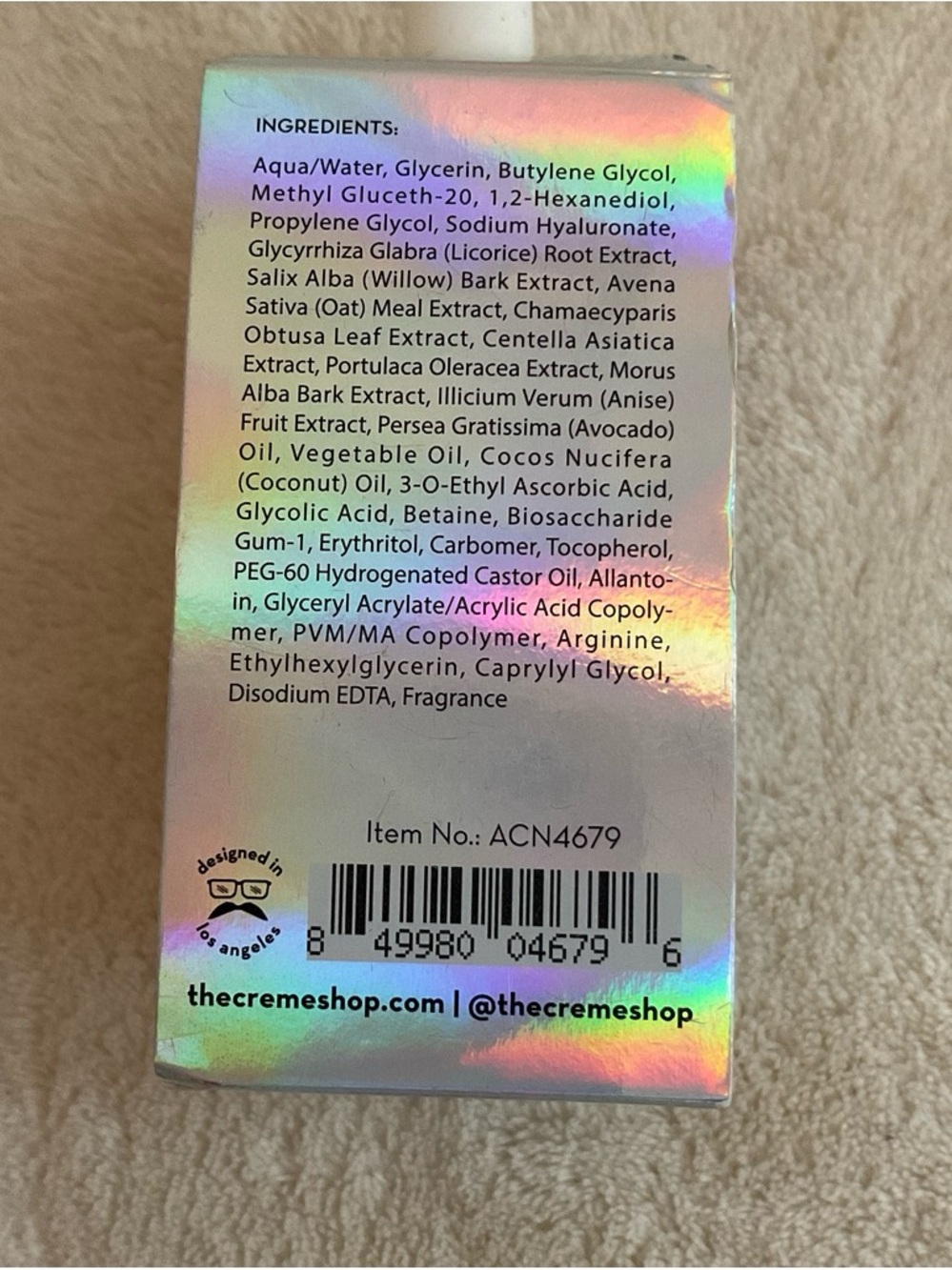 The Crème Shop Hydrating & Healing Serum - Holographic Packaging, White Cap - Picture 3 of 4
